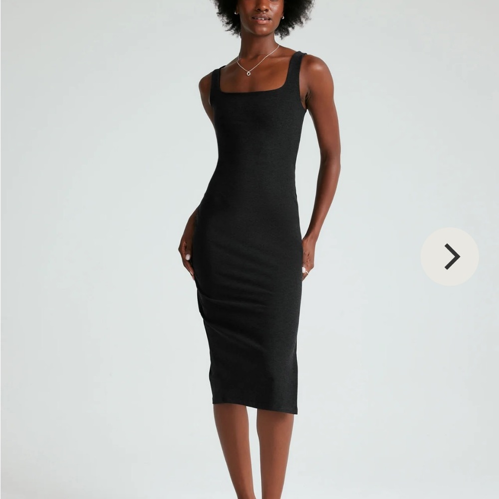 Beyond Yoga Black Spacedye Icon Midi Dress
